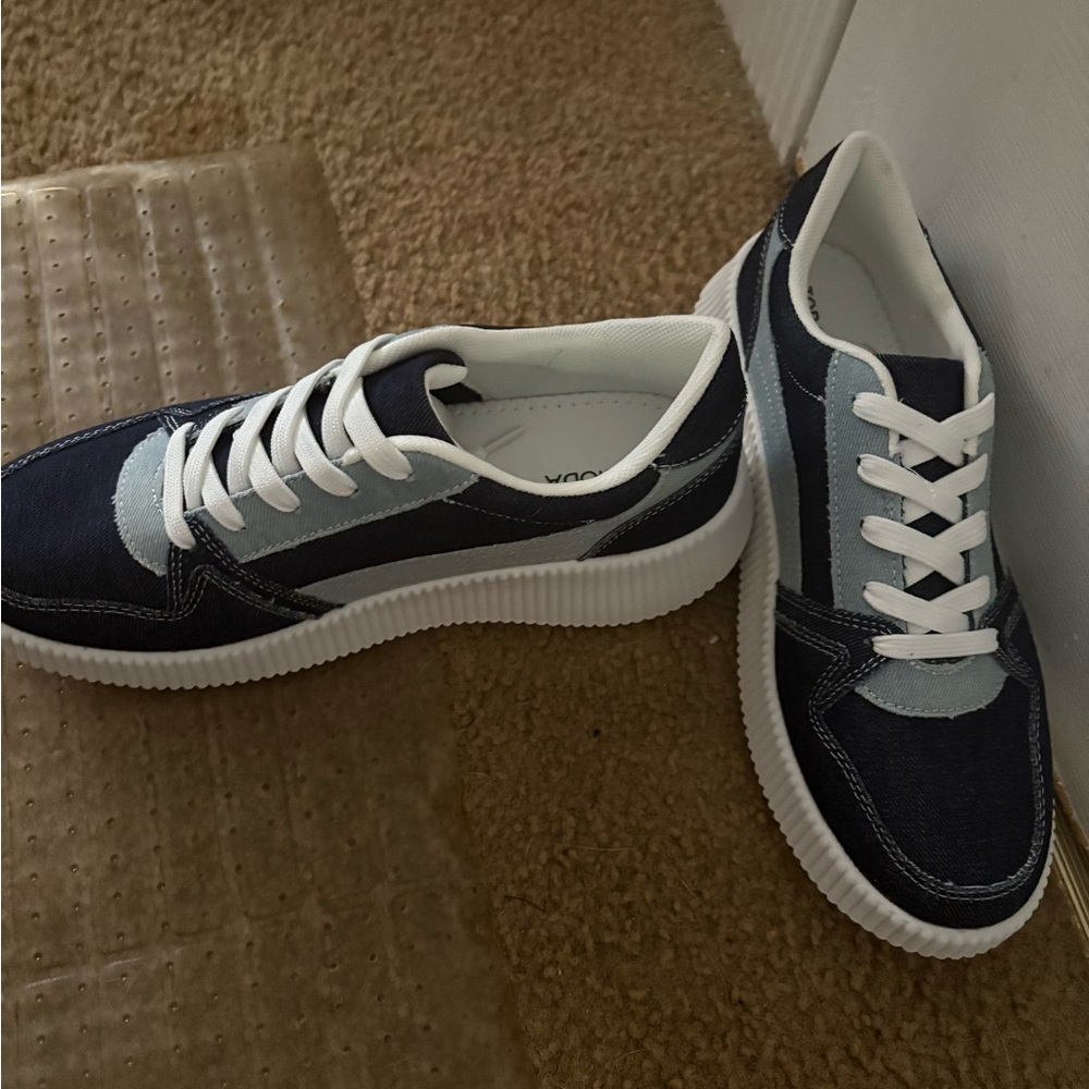 Navy and White Sneakers
